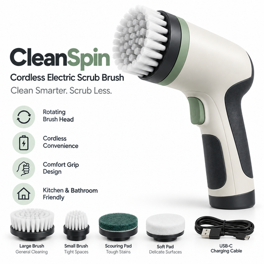 Cordless Electric Scrub Brush for Kitchen, Bathroom & Everyday Surface Cleaning