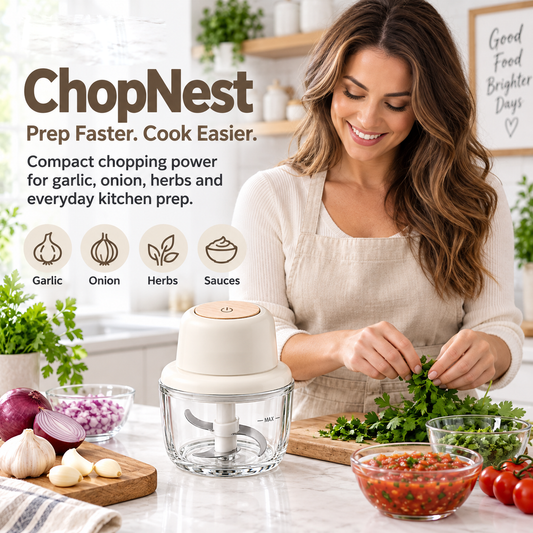 Compact Electric Food Chopper for Vegetables, Herbs, Sauces & Everyday Meal Prep
