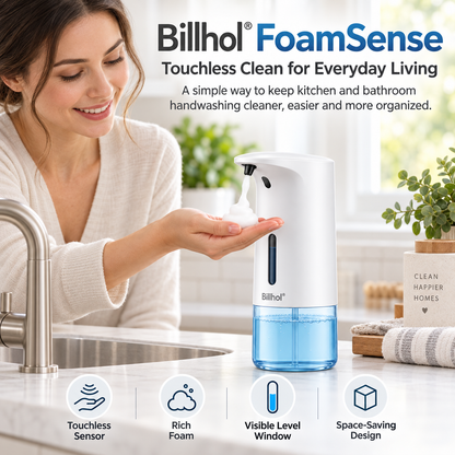 Billhol® FoamSense Touchless Automatic Soap Dispenser for Kitchen & Bathroom Sinks