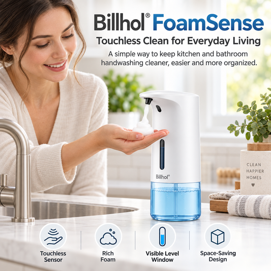 Billhol® FoamSense Touchless Automatic Soap Dispenser for Kitchen & Bathroom Sinks