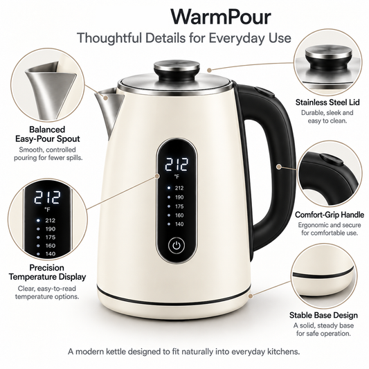 Smart Electric Kettle for Tea, Coffee & Everyday Hot Water Preparation